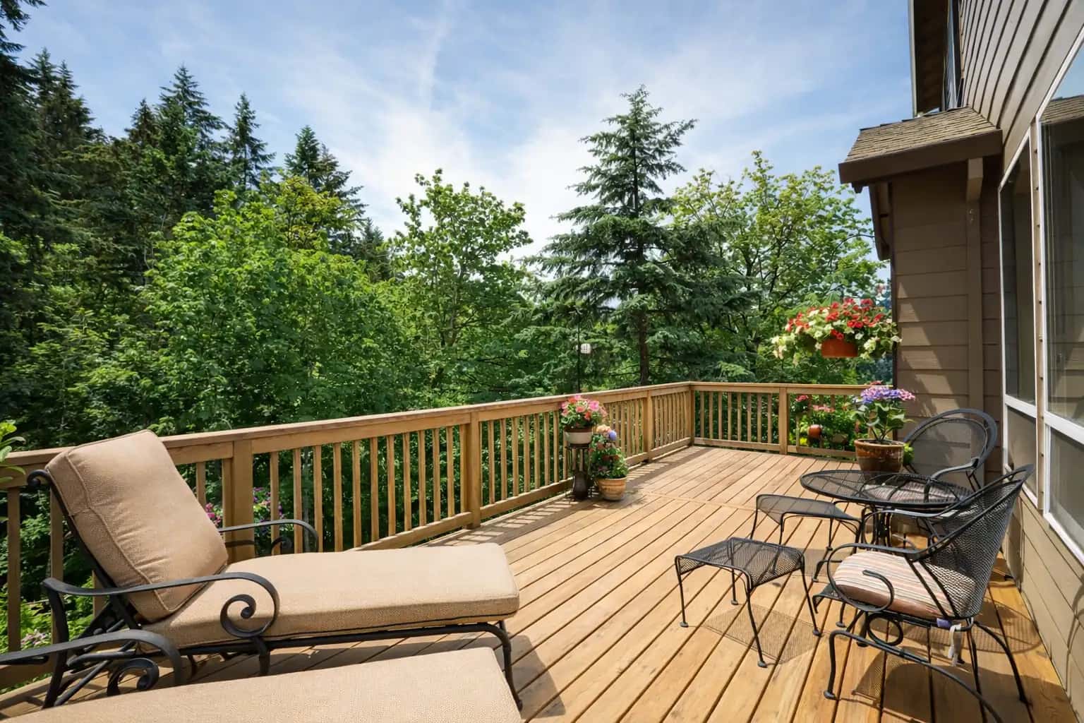 Composite deck build with cable railing in Bellevue, Washington
