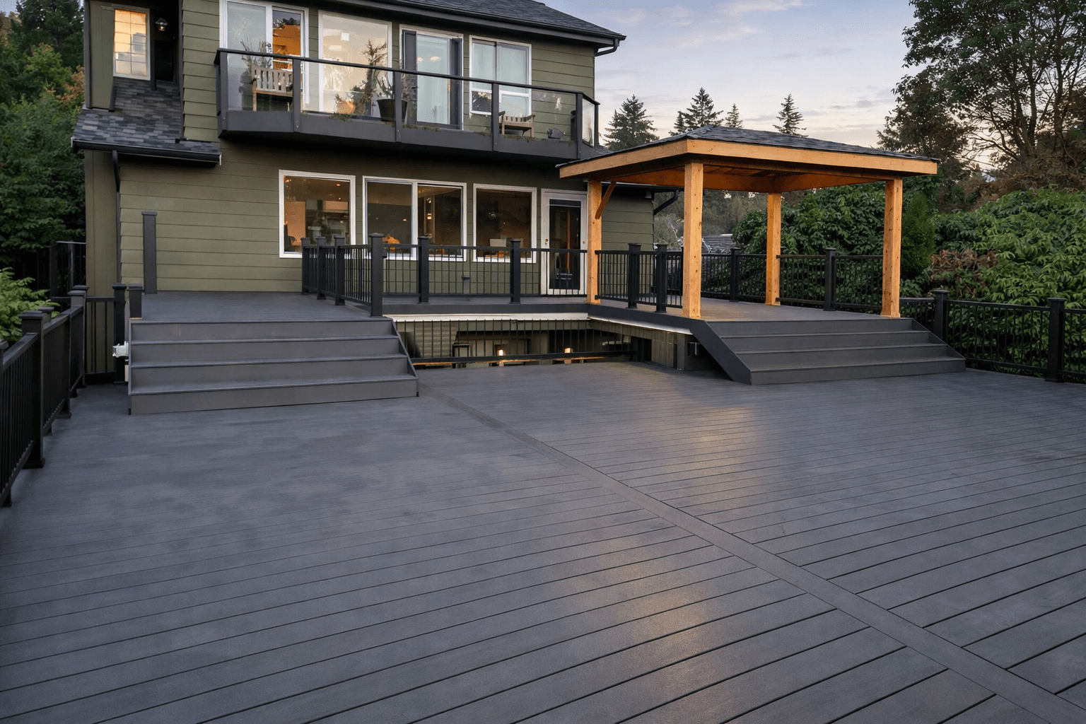 Redmond Multi-Level Deck Build with Outdoor Space Redmond multi-level deck build with outdoor living space by Fine Element Construction