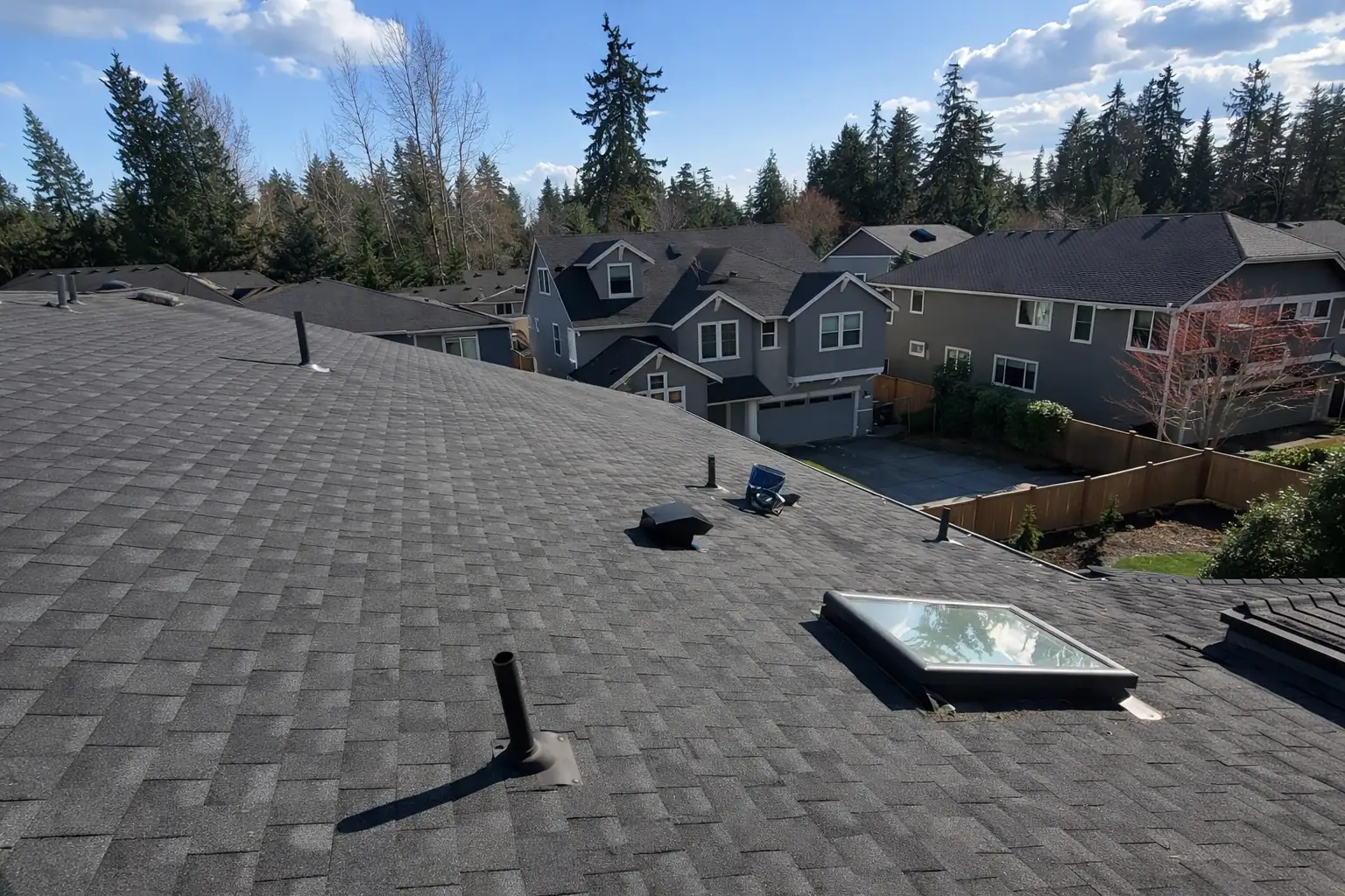 Complete reroof project with new ventilation layout in Redmond, Washington